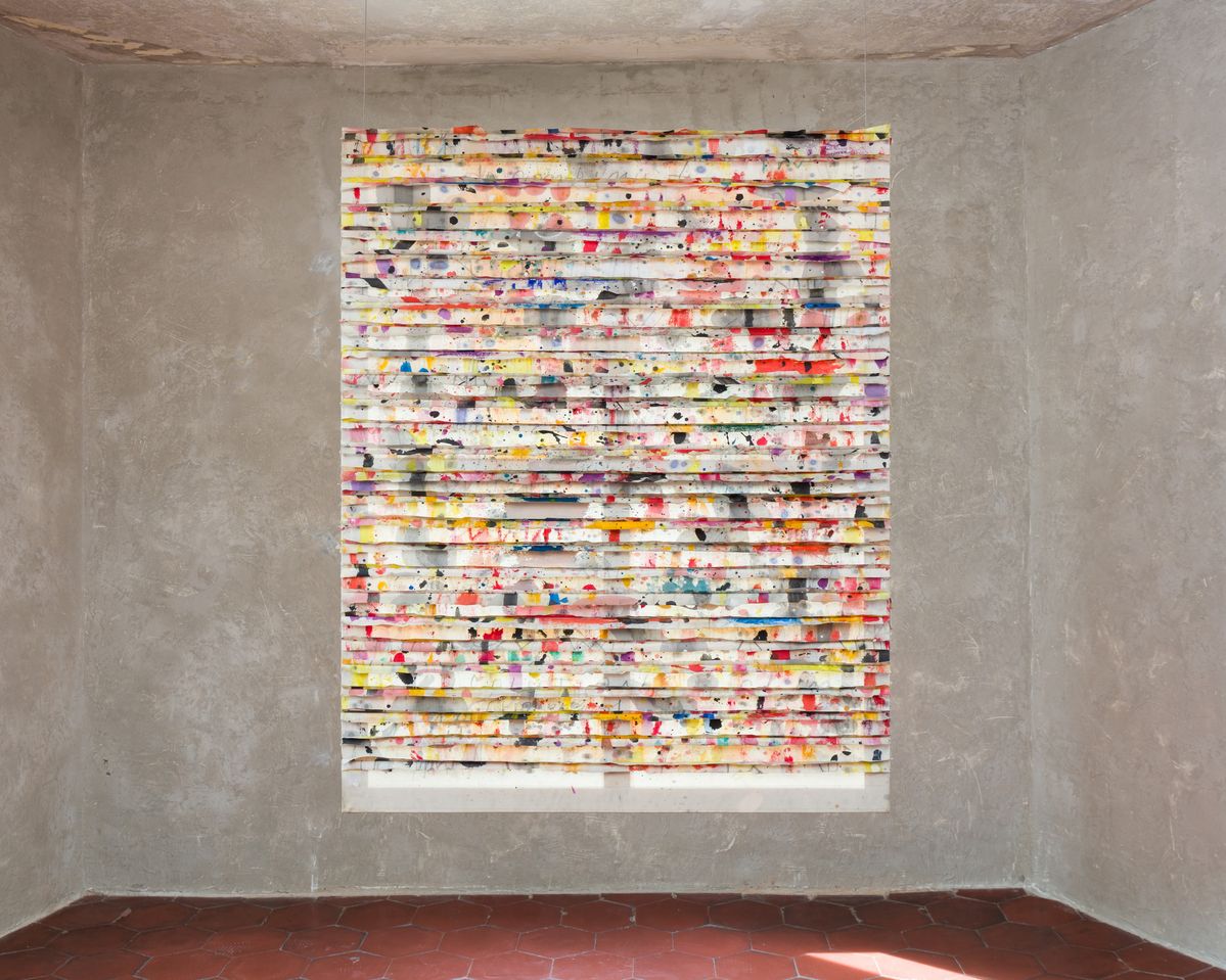 신성희, ‘연속성의 마무리’, 1995. 그의 박음 회화 시절을 대표하는 작품이다.