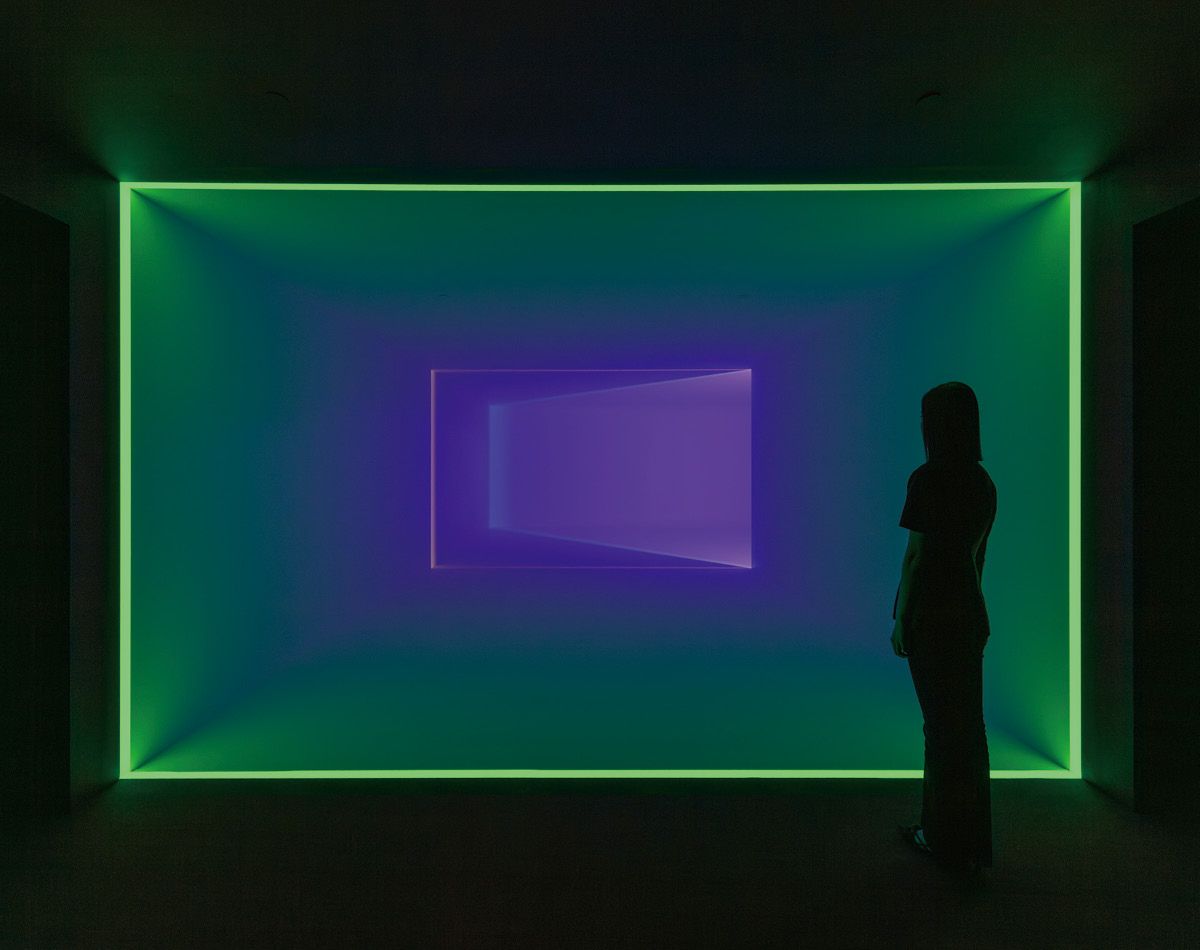페이스갤러리 서울에서 열리는 <James Turrell: The Return> 전시 중 3층 전체에 설치된 ‘웨지워크’ 연작의 최신작인 ‘The Wedge’(2025).