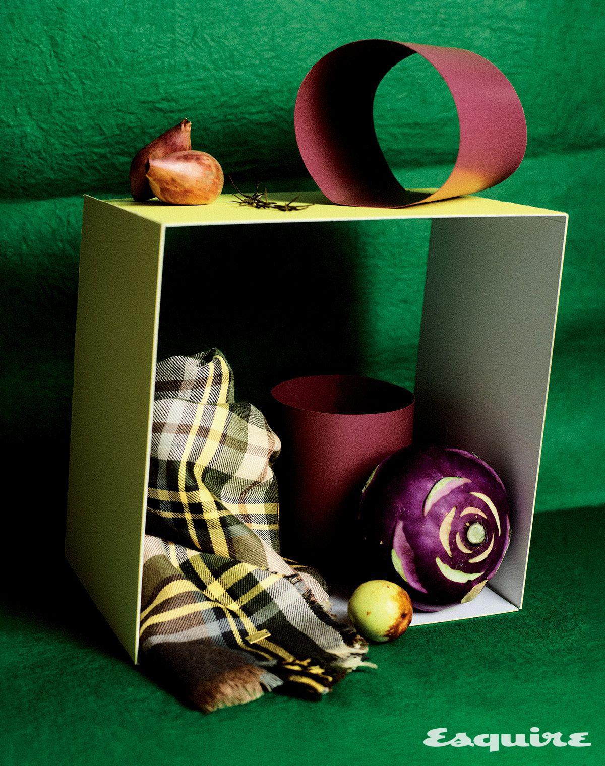 캐시미어 & 울 타탄 스카프 가격 미정 생 로랑 by 안토니 바카렐로. 