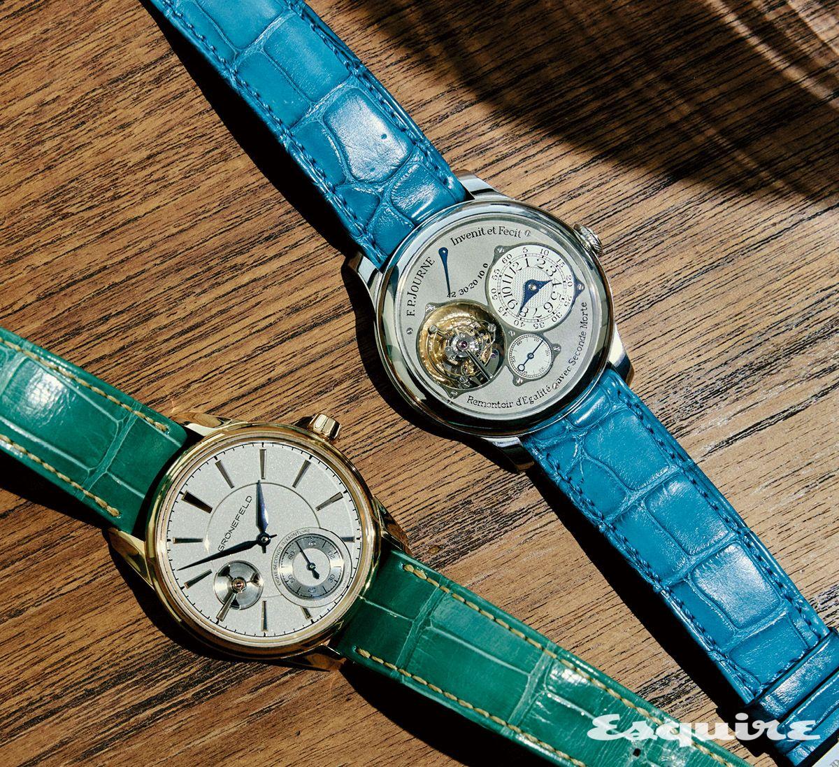 그뢴펠트의 1941 르몽투아와 F.P. 쥬른의 투르비용. 