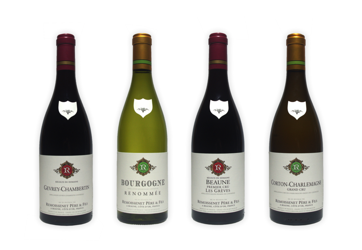 도멘 흐무와스네 페레 에 피스에서 생산하는 다양한 와인들. 