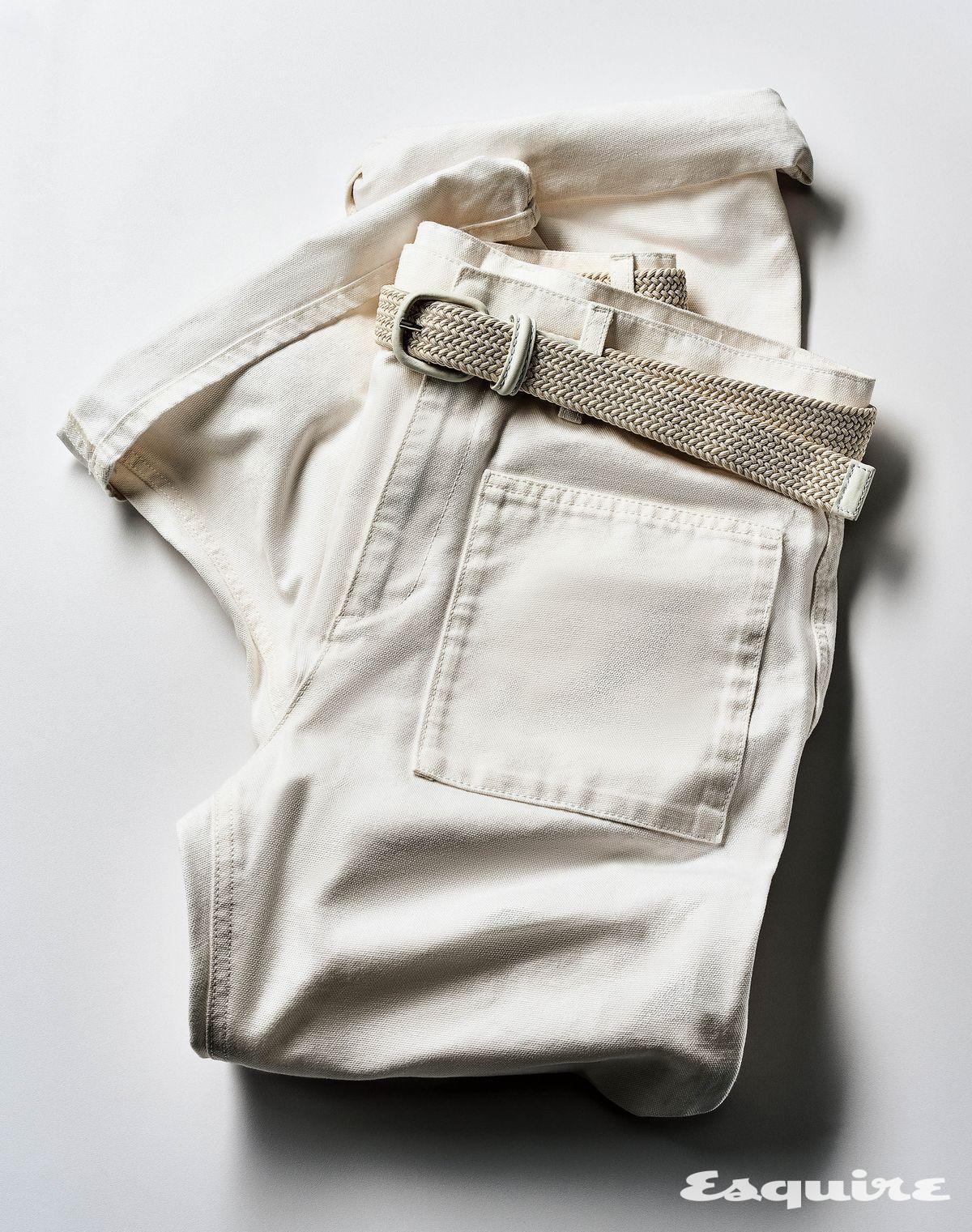 코튼 팬츠 가격 미정 꾸레쥬. 우븐 벨트 19만8000원 앤더슨즈 by 샌프란시스코 마켓.