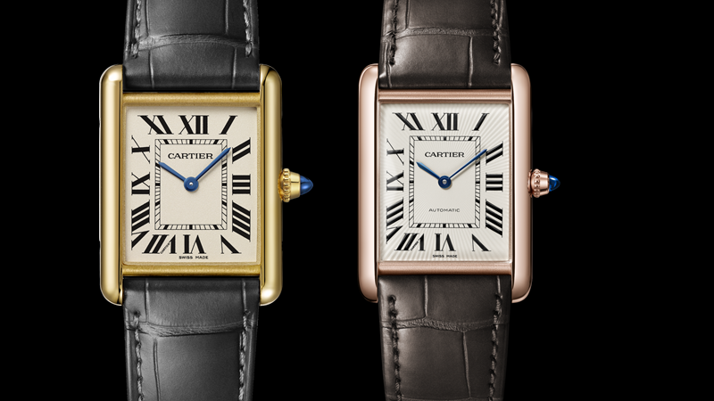 옐로 골드와 핑크 골드 버전의 까르띠에 탱크 라지 / 이미지 출처 : 까르띠에