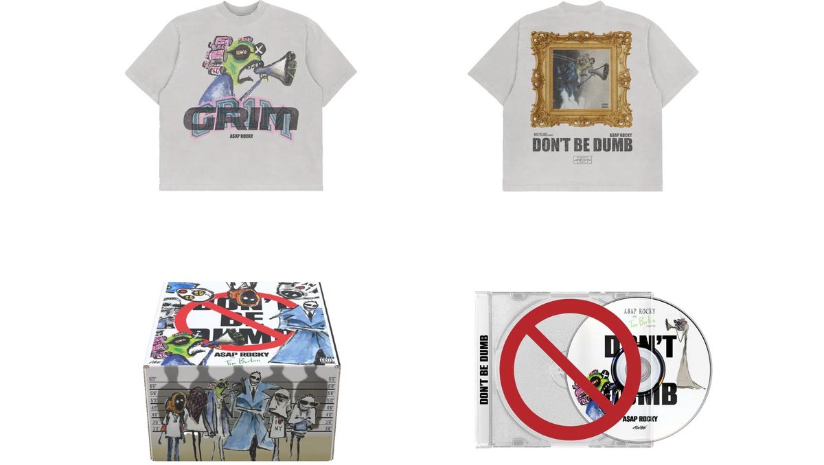 에이셉 라키의 새 앨범 ‘Don’t Be Dumb’의 머천다이즈 / 이미지 출처: AWGE.