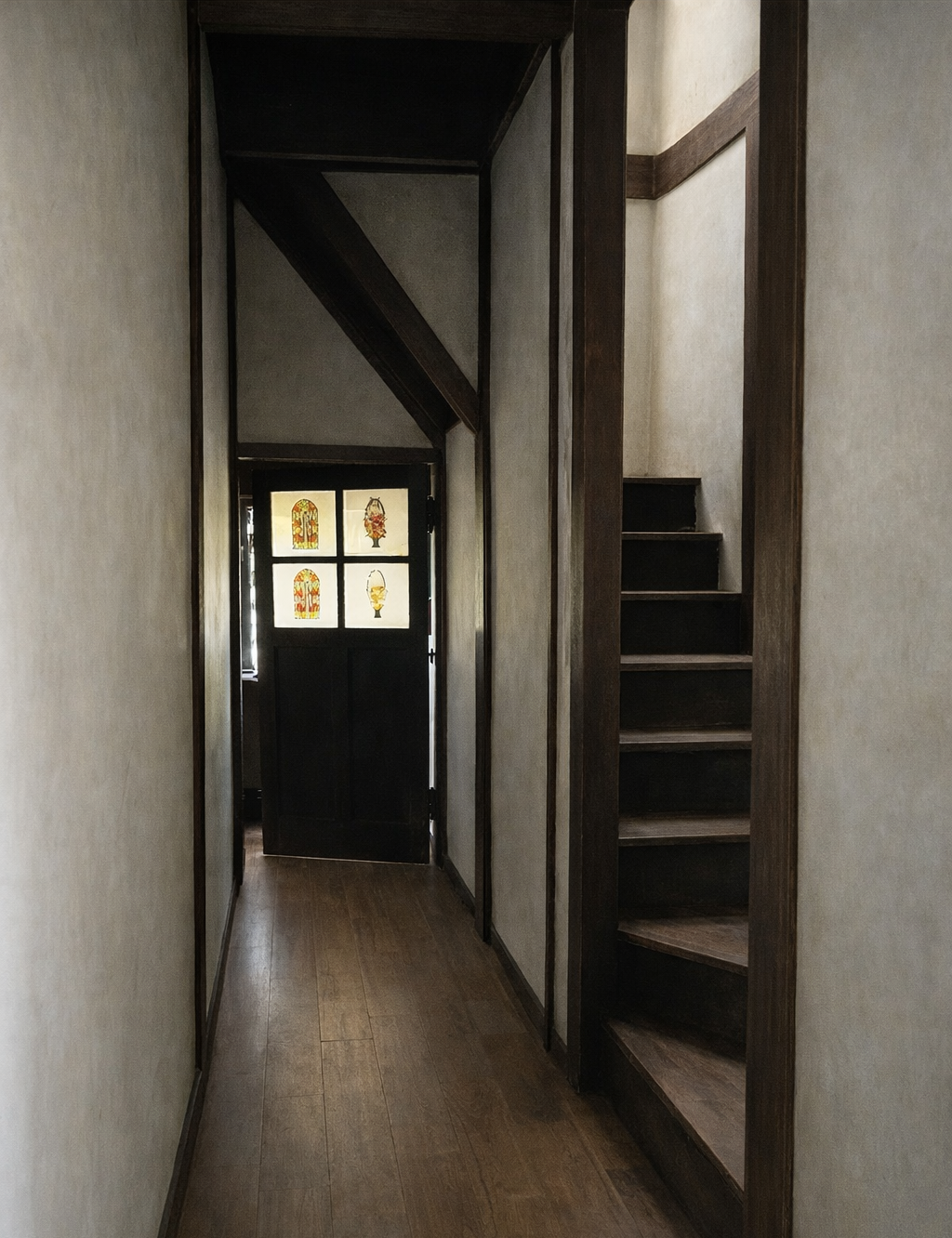 소설가 지하련이 기거하며 작품을 집필했던 마산의 산호리주택 2층 계단 및 주방(AI 보정 후) / 이미지 출처: 김예슬 작가(@ysk.kr)