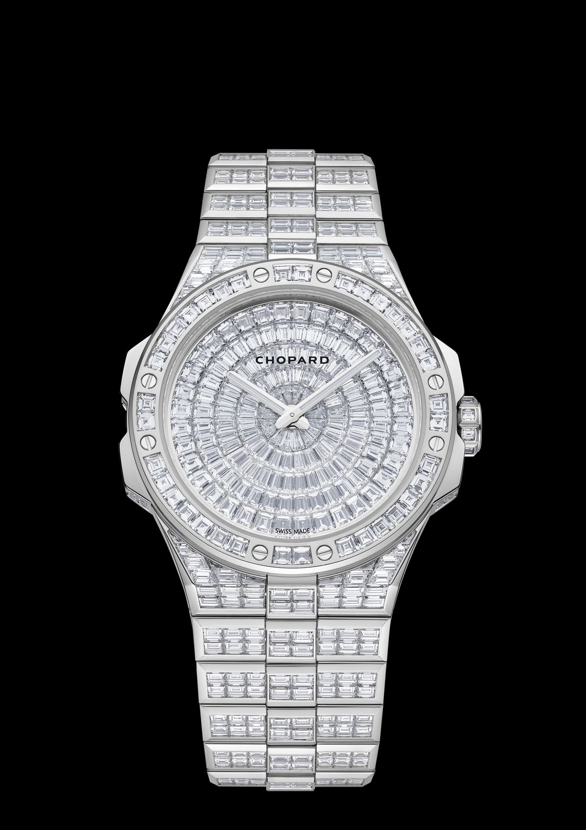 쇼파드의 알파인 이글 프로즌 서밋. 오직 8명에게만 허락된 시계로, 무려 22.56캐럿의 바게트 컷 다이아몬드가 장식됐다. / 이미지 출처: 쇼파드