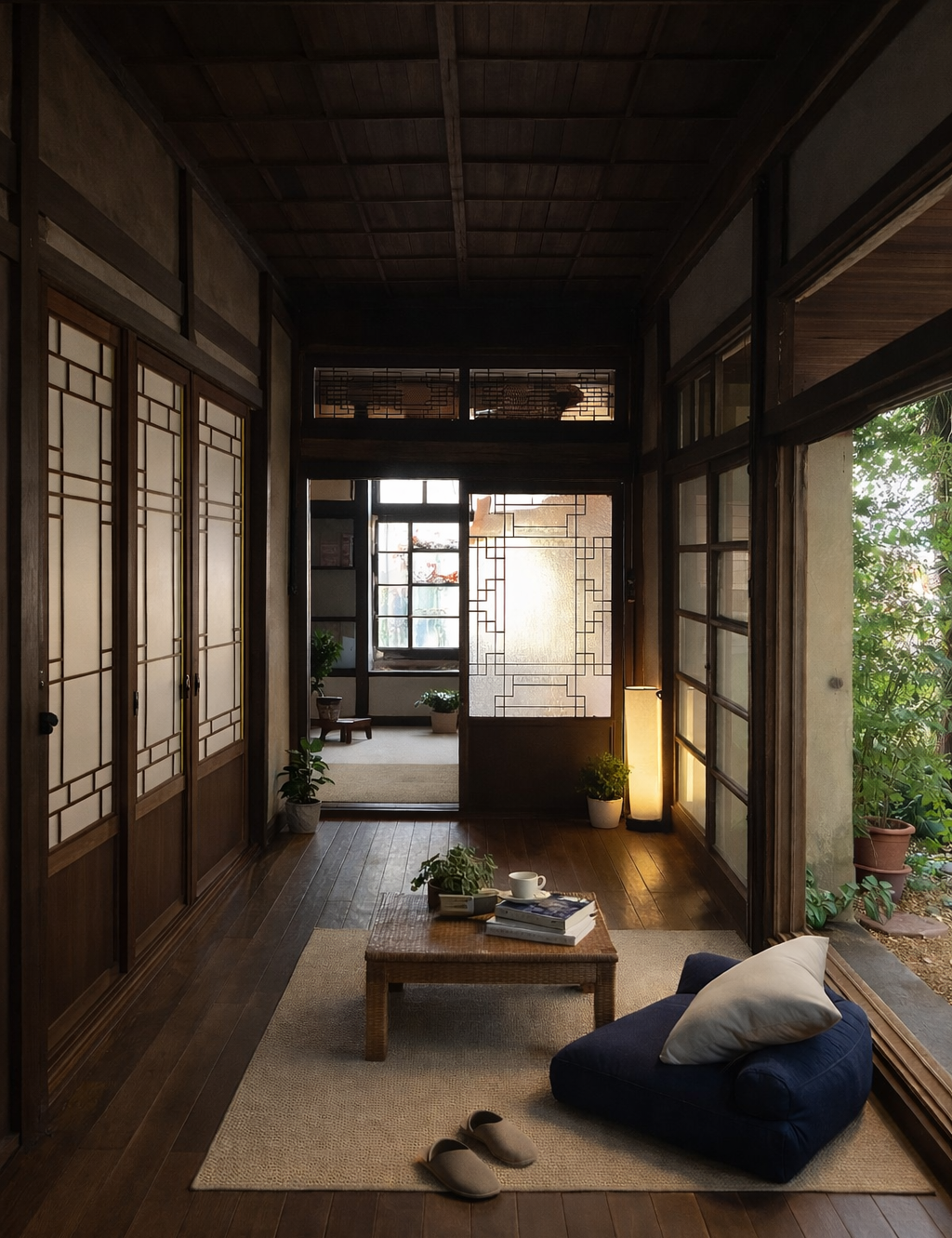 소설가 지하련이 기거하며 작품을 집필했던 마산의 산호리주택 1층 복도(AI 보정 후) / 이미지 출처: 김예슬 작가(@ysk.kr)