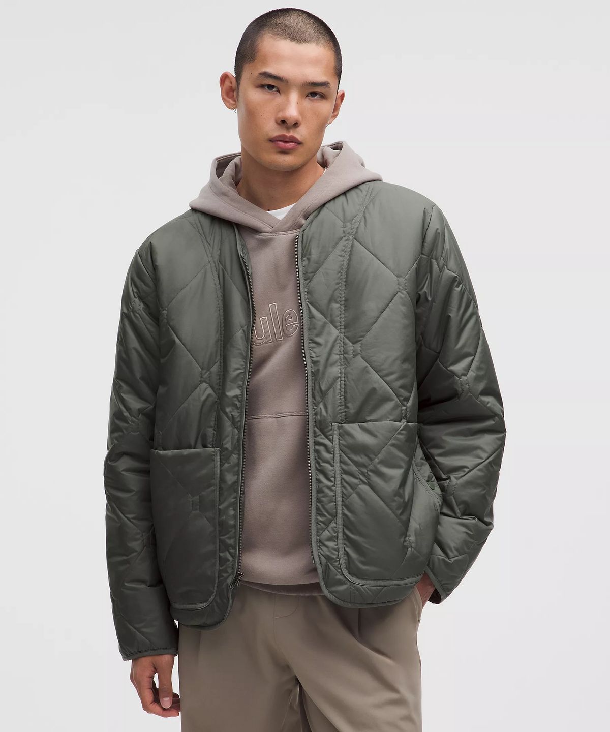 다이아몬드-퀼티드 라이너 재킷