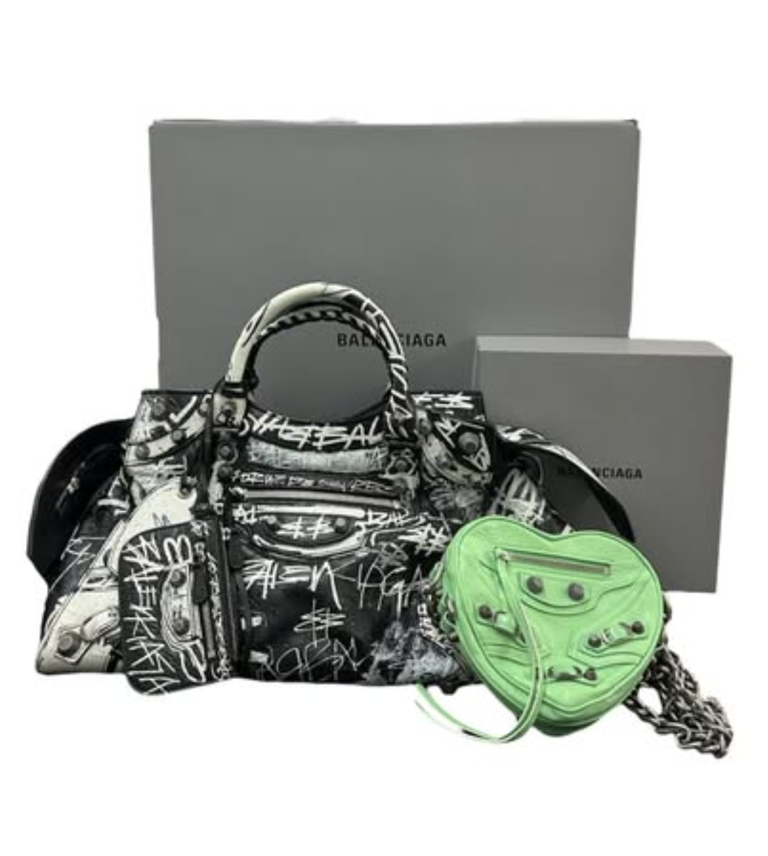 유니온3에서 판매 중인 발렌시아가 르 카골 시티백 블랙 페인트 엠사이즈, 르 카골 하트 미니백 / 이미지 출처: 유니온3 인스타그램