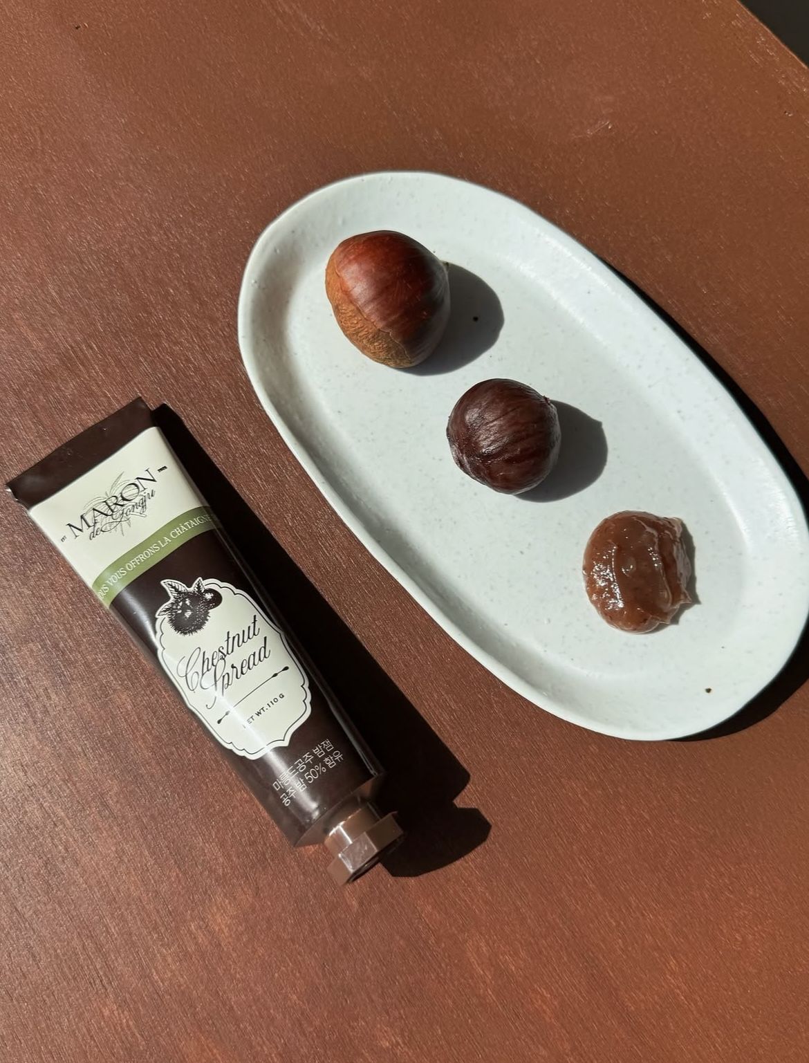 직접 농사지은 밤으로 만든 잼을 판매하고 있다. / 출처: 마롱드공주 인슽타그램