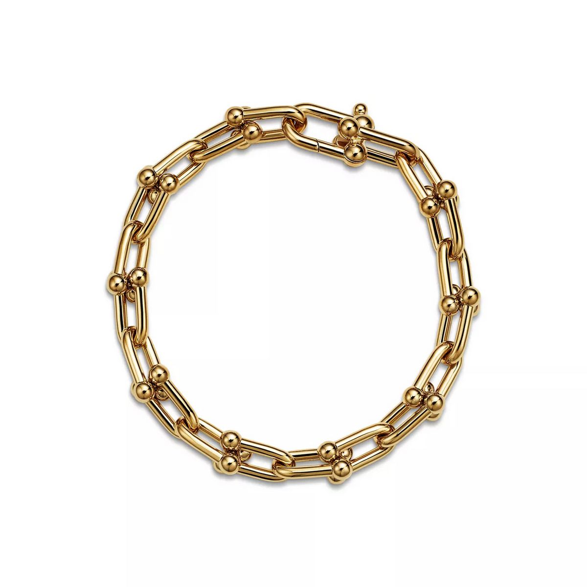 티파니 하드웨어 미디엄 링크 브레이슬릿 옐로우 골드