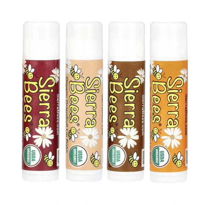 Organic Lip Balm Variety Pack 4 Pack