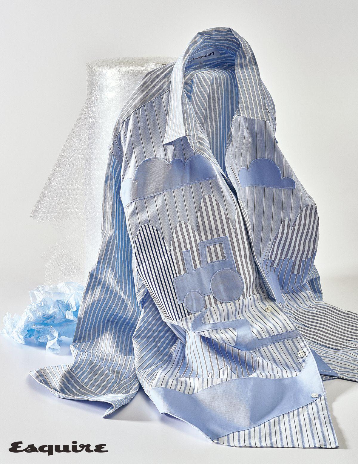 패치워크로 완성한 코튼 포플린 셔츠 가격 미정 꼼데가르송 셔츠.