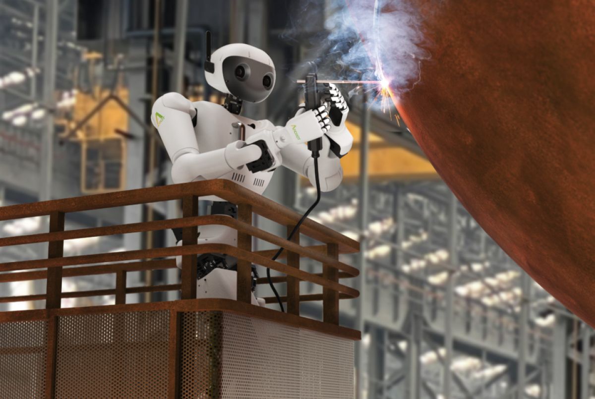 에이로봇의 앨리스. 최근 조선사, 건설사의 현장 투입 실증 연구를 시작했으며 젠슨 황 엔비디아 CEO의 CES 2026 기조연설 키노트에 등장해 화제를 모았다. 사진은 렌더링 이미지. ⓒ 에이로봇 