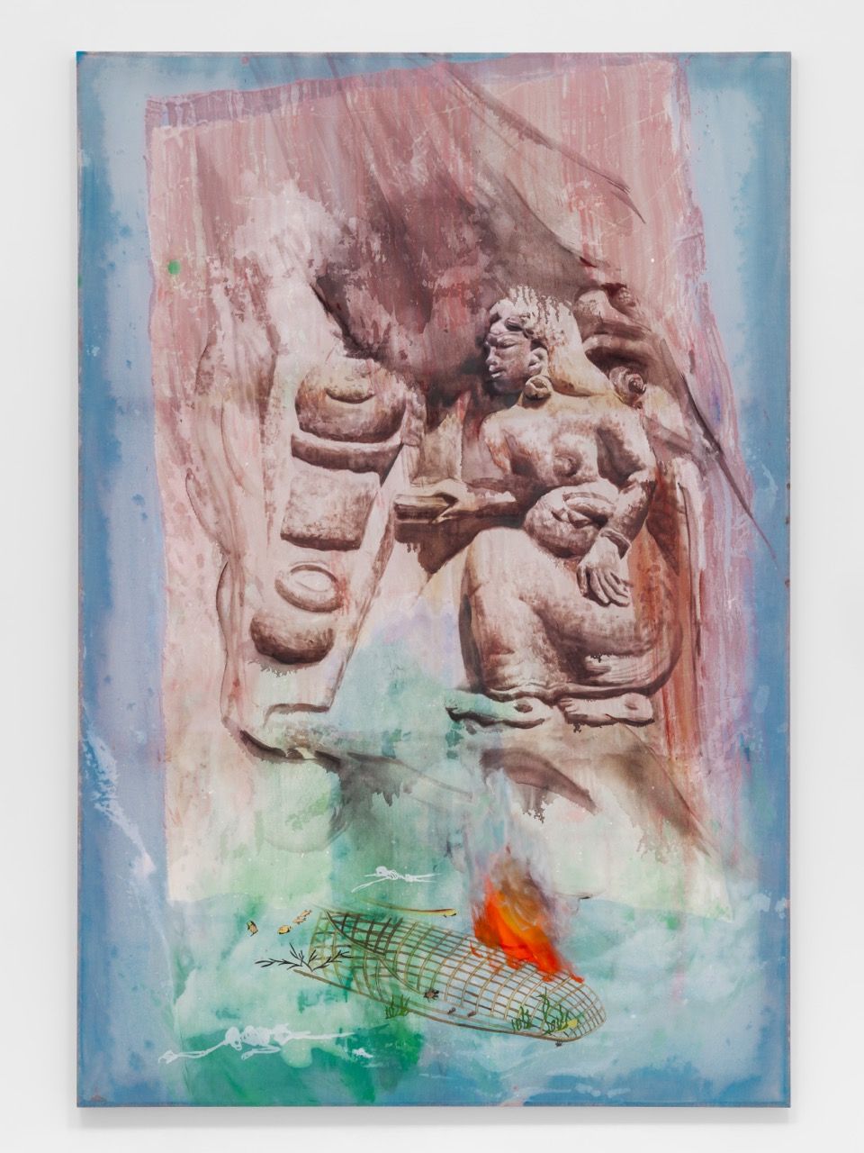 케이 이마즈. <화로와 난파 (Hearth and Wreck)>, 2026. 캔버스에 유채. 200 x 135 cm. © Kei Imazu. 사진: 전병철