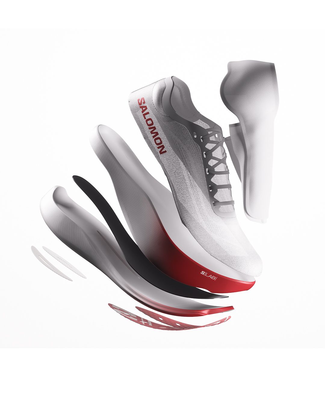 듀얼 PEBA 폼 기반 미드솔과 스푼 모양의 에너지 블레이드 카본 플레이트를 적용했다 / 이미지 출처: 살로몬