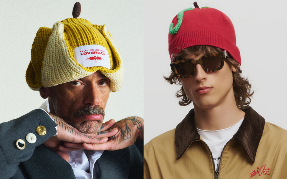 바나나와 사과를 그대로 뒤집어쓴 듯한 찰스 제프리 러버보이 비니 / 이미지 출처: 찰스 제프리 러버보이
