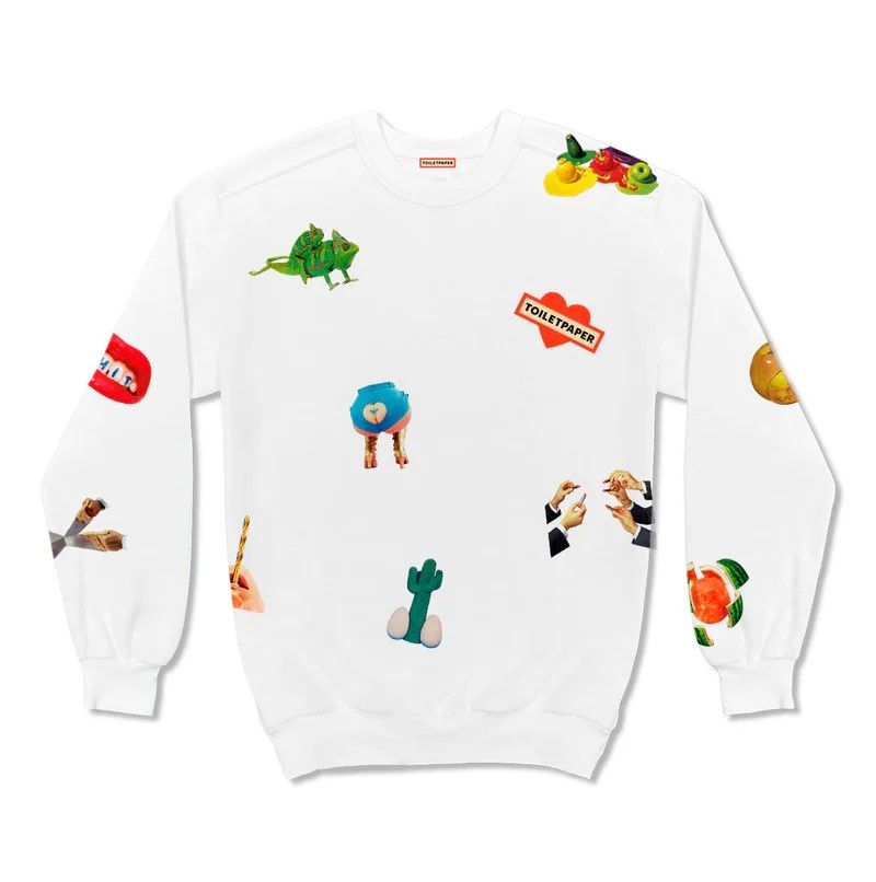 과일과 앙증맞은 그래픽이 가득한 토일렛페이퍼 룰렛 스웨트셔츠 / 이미지 출처: 토일렛페이퍼