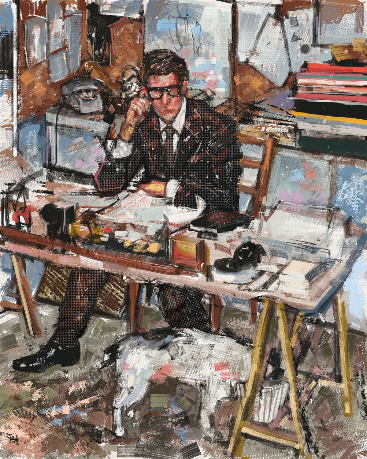 입생로랑이 작업하던 스케치와 아틀리에 모습. / 이미지 출처: 필자 아트웍 @maestrohsw