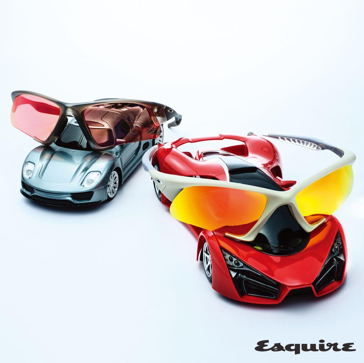 (왼쪽부터) 날렵한 실루엣과 강렬한 렌즈 색상이 돋보이는 브라운 컬러 수처 재킷 선글라스, 베이지 컬러 수처 재킷 선글라스 모두 28만7000원 오클리 by 에실로 룩소티카.