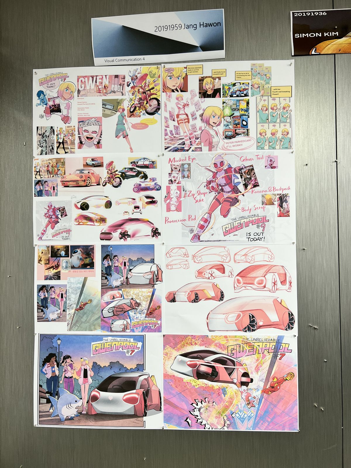 봄꽃의 색채를 표현한 듯한 학생의 과제 / 이미지 출처: 필자 촬영