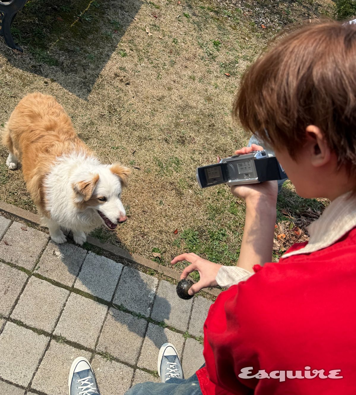 에스콰이어 화보 촬영장에서 플레어 유, 우진
