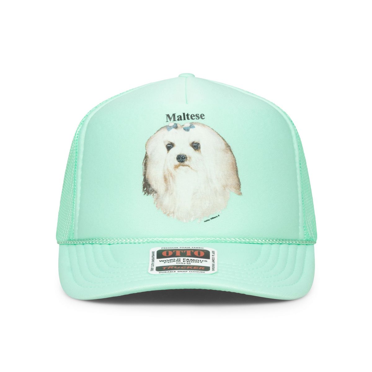 말티즈가 새겨진 애슐리 윌리엄스 베이스볼 캡 / 이미지 출처: 애슐리 윌리엄스