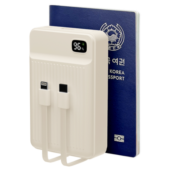 여권 정도의 사이즈로 들고 다니기 좋은 미니 대용량 난연 보조배터리 20000mAh / 이미지 출처: 쿠팡