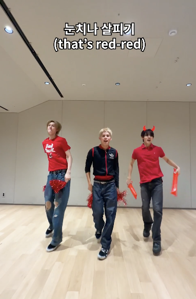 'RED RED' 노래를 활용한 응원법을 공개한 코르티스 / 이미지 출처: 코르티스 틱톡