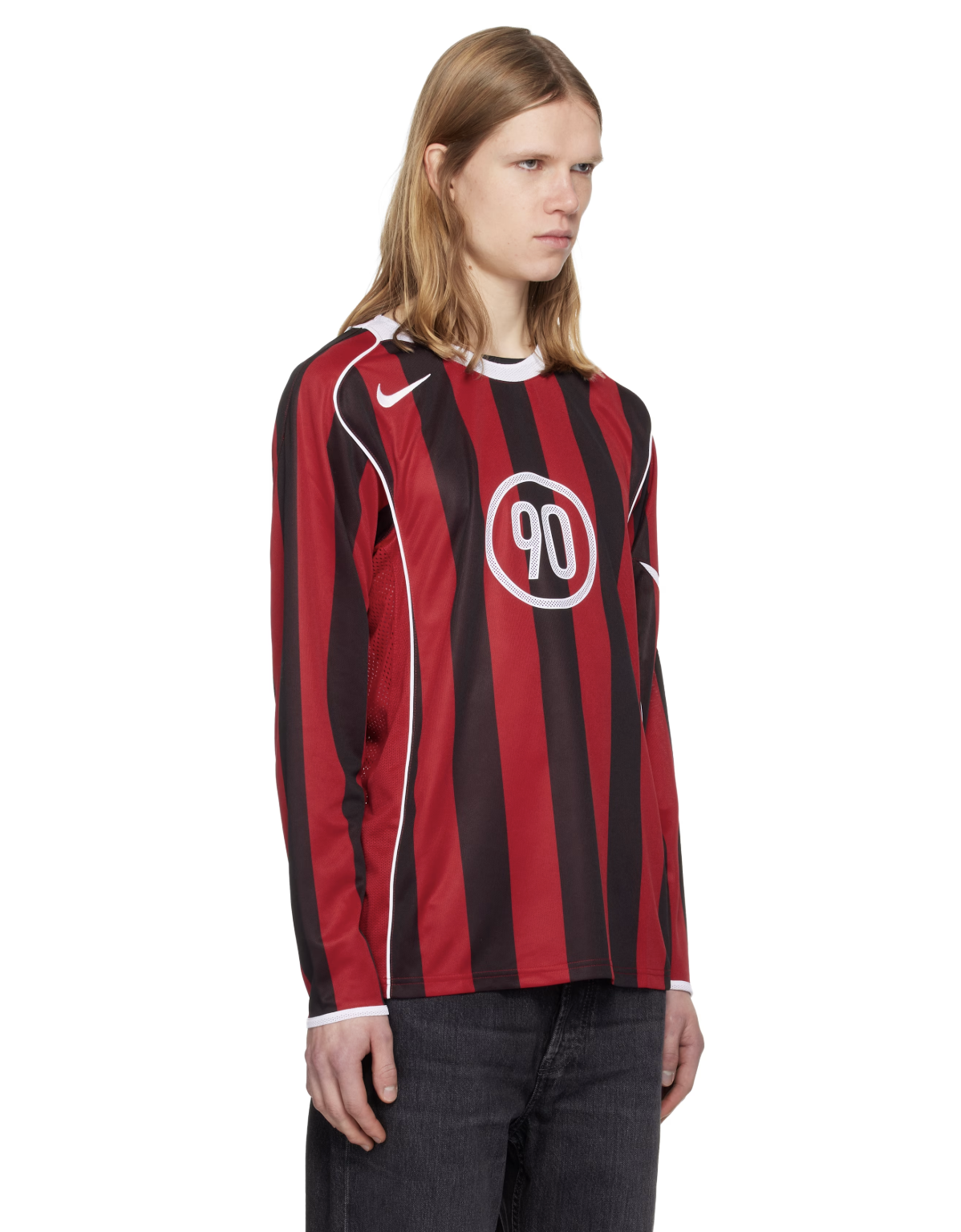 Red & Black Total 90 Dri-FIT Long-Sleeve Football Jersey