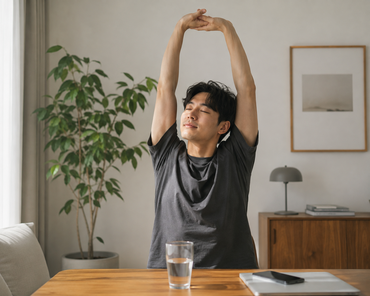 출근 전 가볍게 몸을 움직이는 것도 방법. / 이미지 출처: 생성형 AI