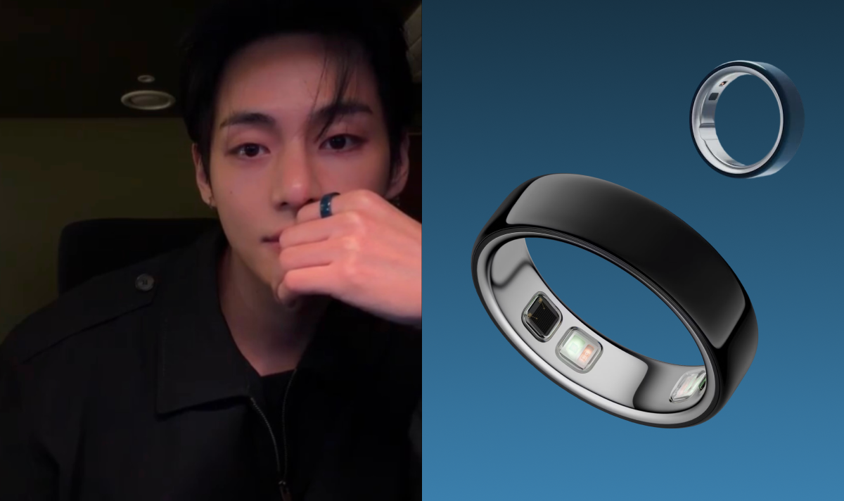 위버스 라이브에서 오우라 링을 착용한 BTS 뷔. / 이미지 출처: 위버스 라이브, 오우라 링 공식 홈페이지