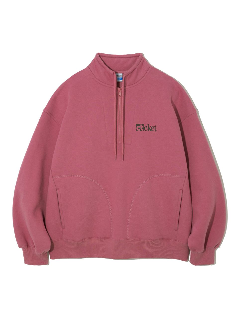 Plan Half Zip-Up Sweatshirt Pink
