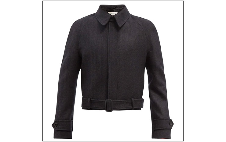 알렉산더 맥퀸 & 크롭 헤링본 트위드 재킷, $2,825 USD