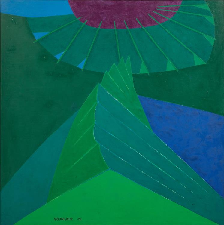 유영국, 작품, 1972, 캔버스에 유채, 133x133cm. / 국립현대미술관 제공
