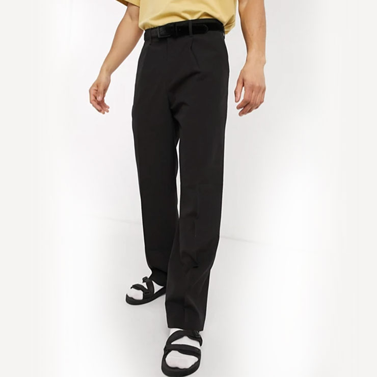 Weekday Conrad Wide Trousers in Black, $87 USD
