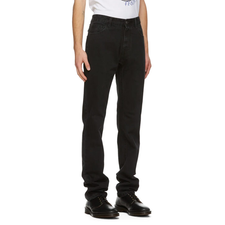 Black Denim Zipper Jeans, $750 USD