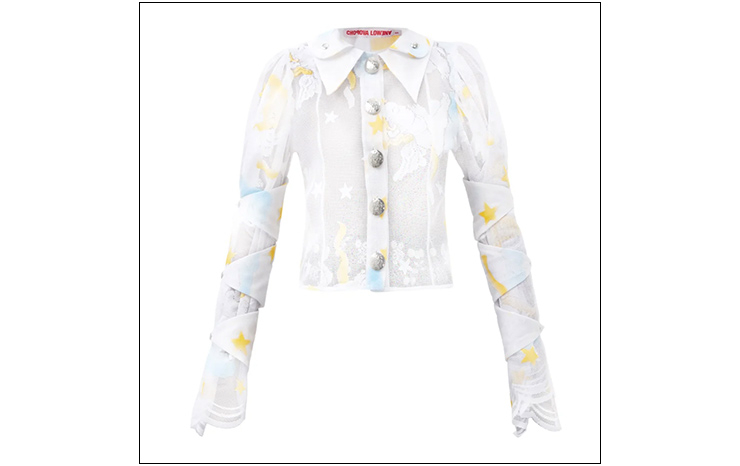 초포나 로위나 & 크롭 왁스 레이스 자수 셔츠, $803 USD