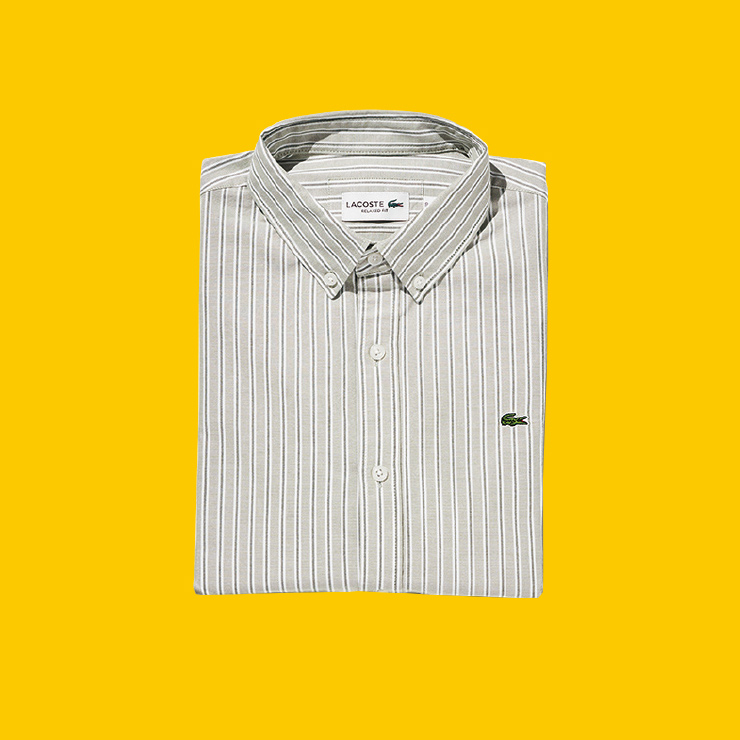 올리브&그레이 스트라이프 옥스퍼드 셔츠 18만9000원 라코스테.