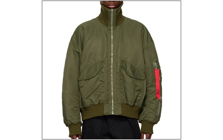유키 하시모토 & 그린 리버서블 스트랩 보머 재킷, $960 USD