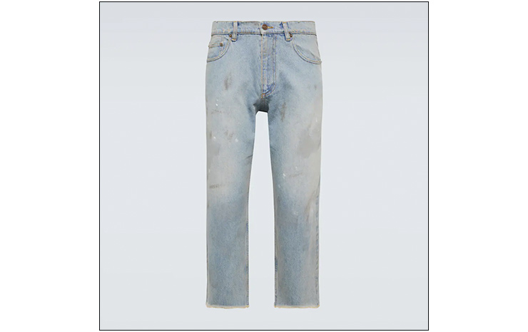 ERL & 디스트레스드 크롭 진, $138 USD