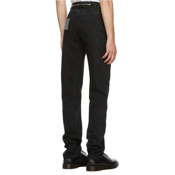 Black Denim Zipper Jeans, $750 USD