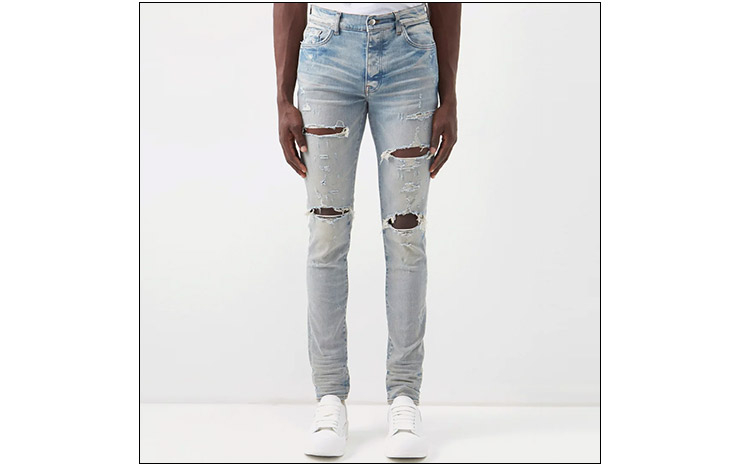  아미리 & 디스트레스드 스키니 진, $757 USD