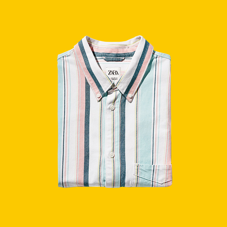 멀티컬러 스트라이프 옥스퍼드 셔츠 5만9000원 자라.