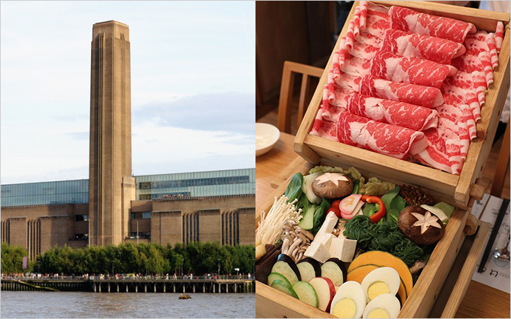 테이트모던(좌), 하나 샤브샤브(우)