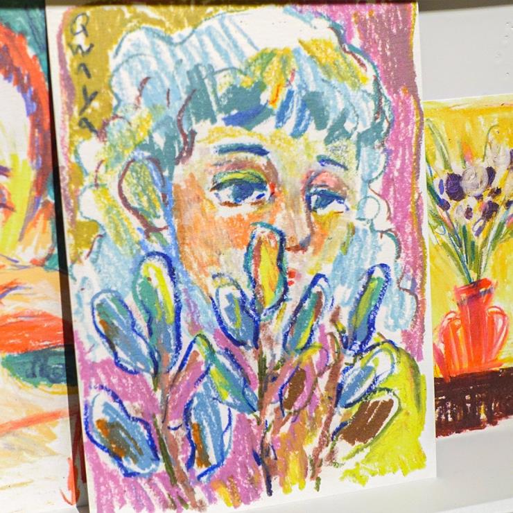 특유의 색감이 돋보이는 콰야 작가의 그림, @cabinetclub_official