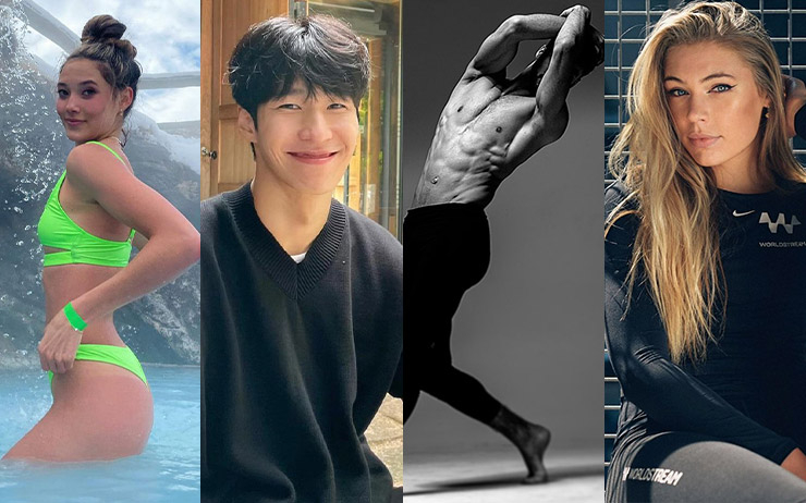 왼쪽부터 에일린 구, 황대헌, 기욤 시즈롱, 주타 레르담