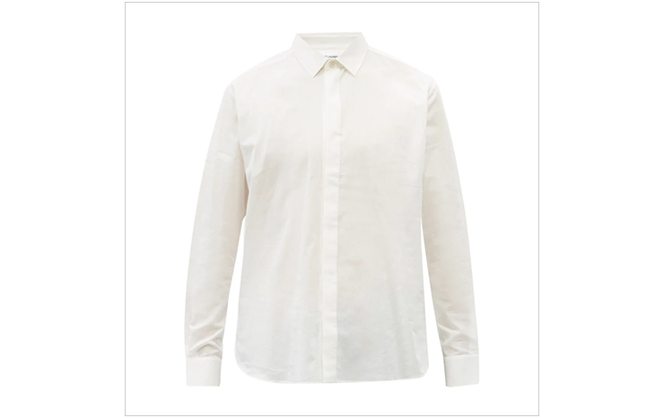  생 로랑 & 코튼 포플린 셔츠, $668 USD