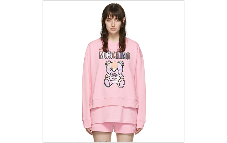 모스키노 & 핑크 코튼 스웨트셔츠, $660 USD