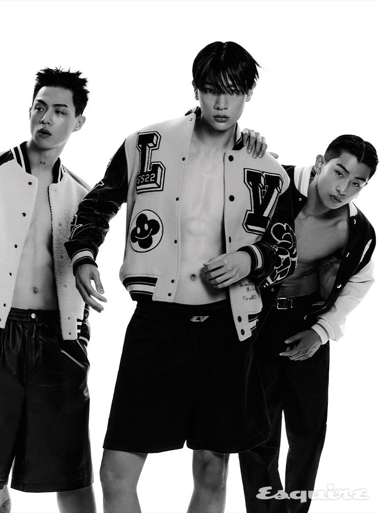 (왼쪽부터) 시어링 바서티 재킷 590만원 로에베. 레더 쇼츠 가격 미정 에르메스. 로고 장식 바서티 재킷, 쇼츠 모두 가격 미정 루이 비통. 바서티 재킷 가격 미정 타미힐피거. 팬츠 26만8000원 프레드페리. 벨트 가격 미정 폴로 랄프 로렌.